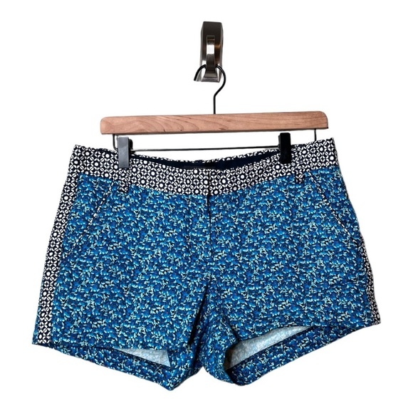 J. Crew Chino Ditsy Blue Flower Patch Contrast Border 3” Women’s Shorts Size 6 - Picture 12 of 13